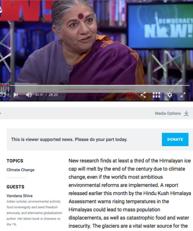 Democracy Now feat Dr. Vandana Shiva
